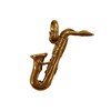 Pendentif saxophone - Plaqué or - vue V1
