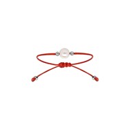 Bracelet Cordon rouge - Perle de culture d'eau douce blanche