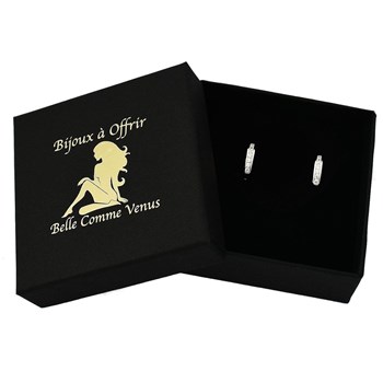 Zirkoniumoxide hoepel oorbellen 925 zilver gerhodineerd