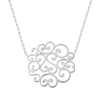 925 Rhodium Zilver Arabische harten ketting