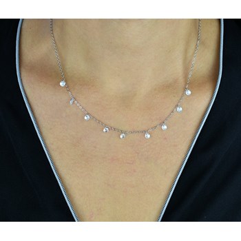 925 rodium zilver zirkonium oxide hanger ketting