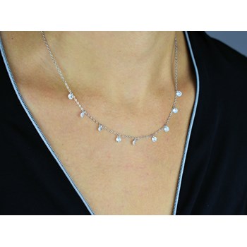 925 rodium zilver zirkonium oxide hanger ketting