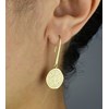 Boucles d'oreilles croix médaille antique Plaqué OR 750 3 microns - vue V2
