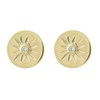 Boucles d'oreilles médaille soleil oxyde de zirconium Plaqué OR 750 3 microns - vue V1