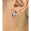 Boucles d'oreilles Créoles feuille courbée Argent 925 Rhodié - vue V2