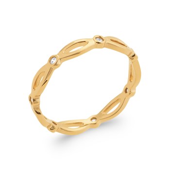 Bague Femme - Plaqué Or - Oxyde de zirconium