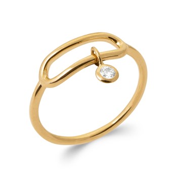 Bague Femme - Plaqué Or - Oxyde de zirconium