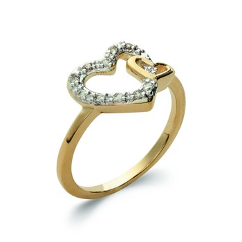 Bague Femme - Plaqué Or - Oxyde de zirconium