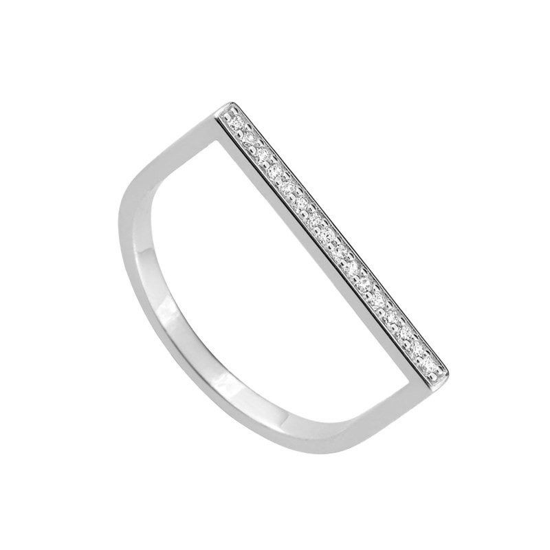 Bague femme - Oxyde de zirconium - Argent 925 - vue 2