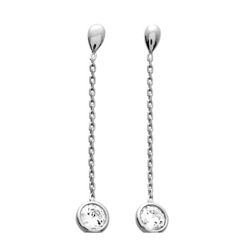 Boucles d'oreilles femme - Oxyde de zirconium - Argent 925
