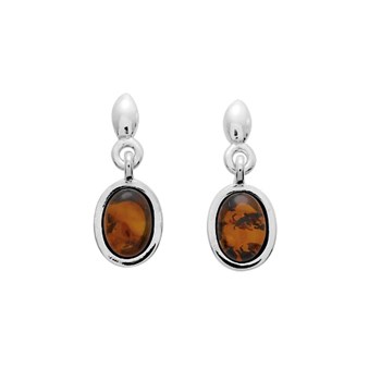 Women's earrings - amber - Silver 925