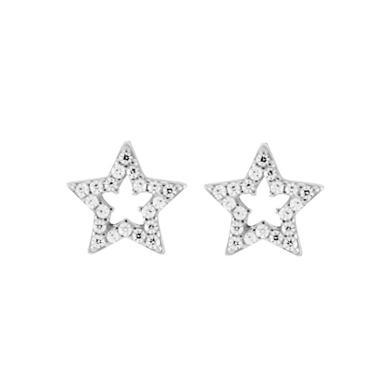 Boucles d'oreilles Enfant - Oxyde de zirconium - Argent 925 - Etoile