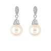 Boucles d'oreilles perle Femme - Oxyde de zirconium - Argent 925 - vue V1