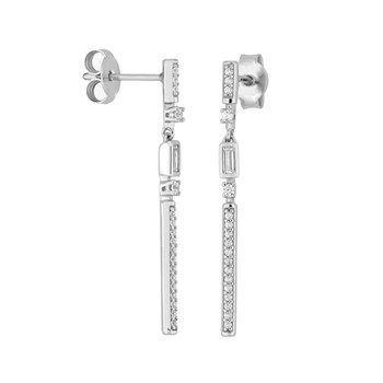 Damesoorbellen - Zirkoniumoxide - 925 Sterling Zilver