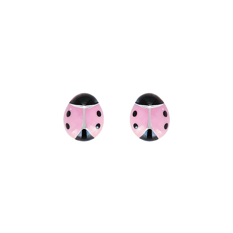 Katy Craig Orecchini A Forma Di Coccinella (Ladybug) In Argento 925, Ipoallergenici, Con Confezione Regalo, 0,8x0,6 Cm