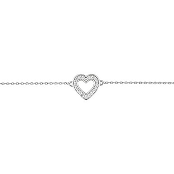 Bracelet coeur Femme - Argent 925 - Longueur : 18 cm