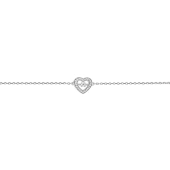 Bracelet coeur Femme - Argent 925 - Longueur : 18 cm
