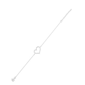 Armband voor dames - Zirkoniumoxide - Zilver 925 - Lengte: 18 cm