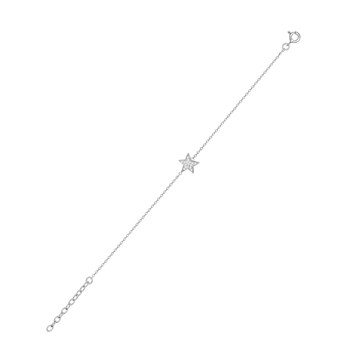 Armband voor dames - Zirkoniumoxide - Zilver 925 - Lengte: 18 cm