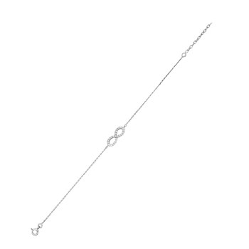 Armband voor dames - Zirkoniumoxide - Zilver 925 - Lengte: 18 cm