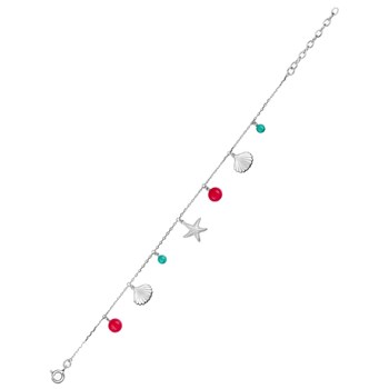 Damesarmband - turkoois - Zilver 925 - Lengte : 18 cm