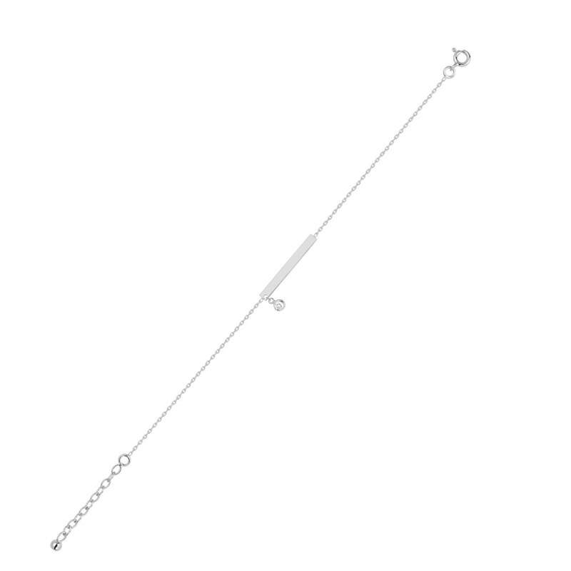 Bracelet Femme - Oxyde de zirconium - Argent 925 - Longueur : 18 cm