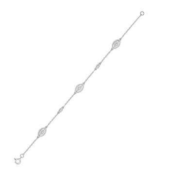 Bracelet Femme - Oxyde de zirconium - Argent 925 - Longueur : 18 cm