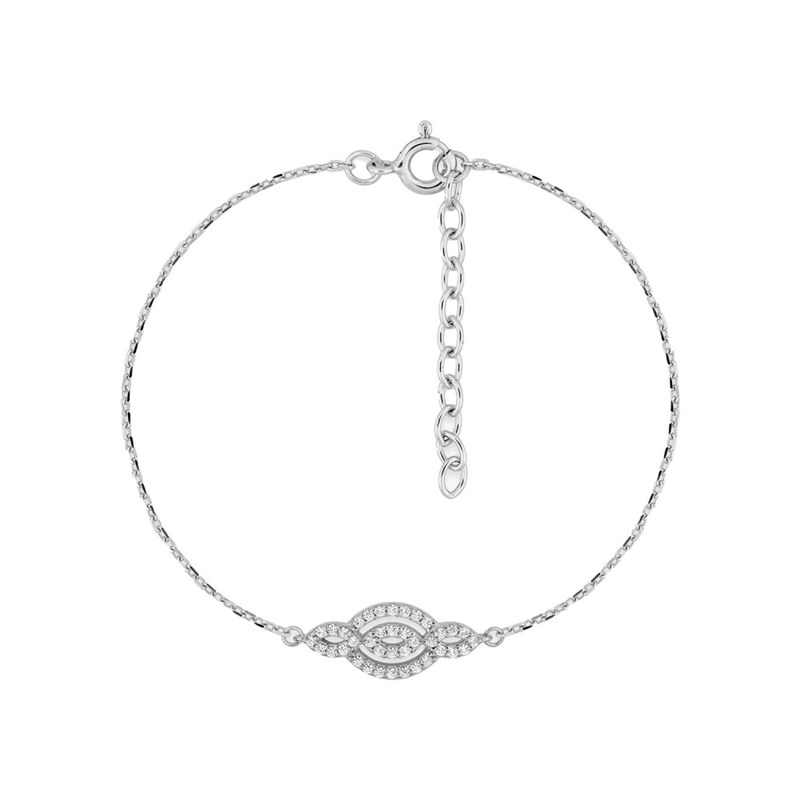Bracelet Femme - Oxyde de zirconium - Argent 925 - Longueur : 18 cm - vue 2