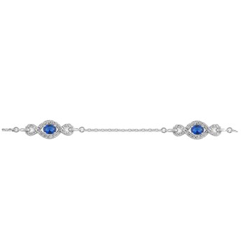 Bracelet Femme - Oxyde de zirconium - Argent 925 - Longueur : 18 cm