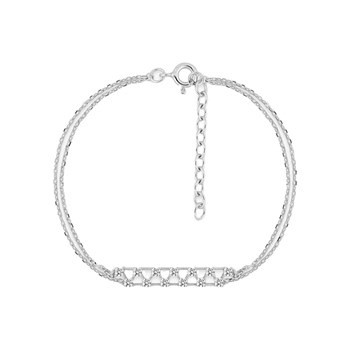 Bracelet Femme - Oxyde de zirconium - Argent 925 - Longueur : 18 cm