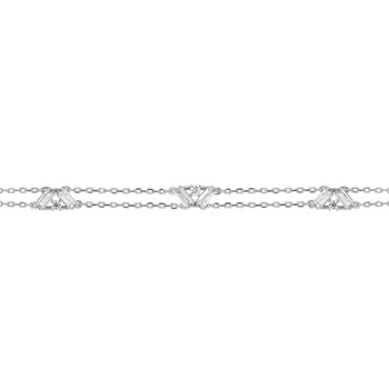Bracelet Femme - Oxyde de zirconium - Argent 925 - Longueur : 18 cm