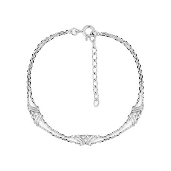 Bracelet Femme - Oxyde de zirconium - Argent 925 - Longueur : 18 cm