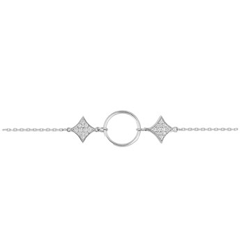 Bracelet Femme - Oxyde de zirconium - Argent 925 - Longueur : 18 cm