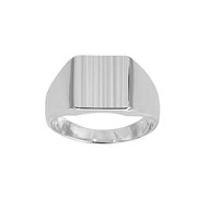 Chevalière homme - Argent 925 - Brossé - Plateau 12.50x13.75mm