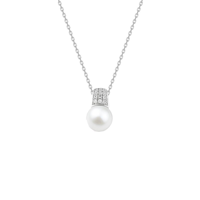 Collier perle Femme - Argent 925 - Longueur : 42 cm