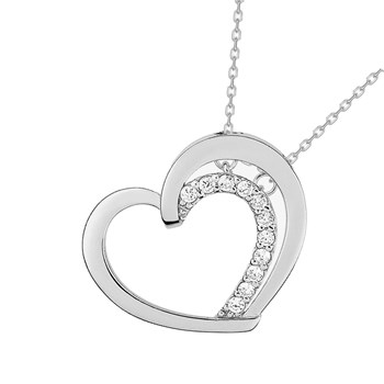 Collier coeur Femme - Argent 925 - Longueur : 42 cm