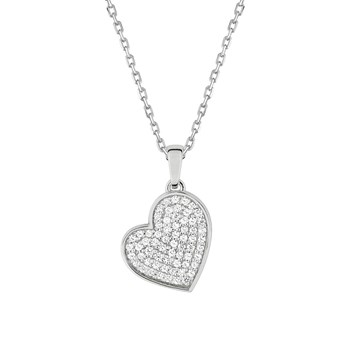 Collier coeur Femme - Argent 925 - Longueur : 42 cm