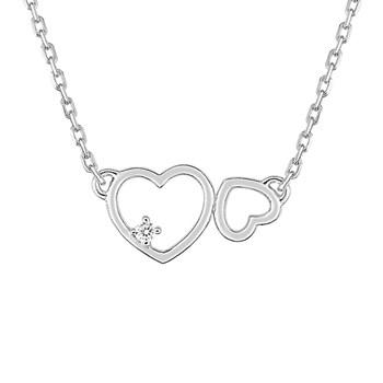 Collier coeur Femme - Argent 925 - Longueur : 42 cm