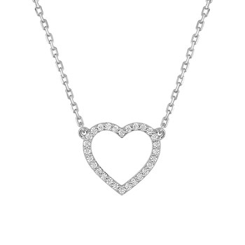 Vrouw Halsketting - Hart - Zilver 925 - Lengte : 42 cm