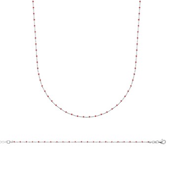 Vrouwenketting - Zilver 925 - Emaille - Lengte : 45 cm