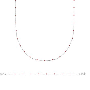 Vrouwenketting - Zilver 925 - Emaille - Lengte : 42 cm