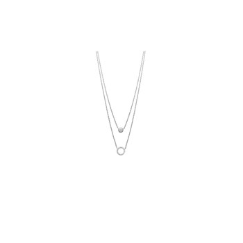 Damesketting - Zilver 925 - Zirkoniumoxide - Lengte: 45 cm