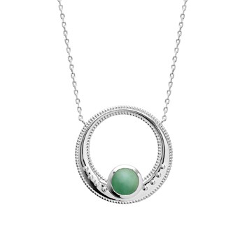 Vrouw Halsketting - Zilver 925 - Aventurijn - Lengte : 45 cm