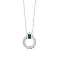 Collier Femme - Argent 925 - Malachite - Longueur : 45 cm