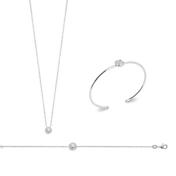 Damesketting - Zilver 925 - Zirkoniumoxide - Lengte: 45 cm