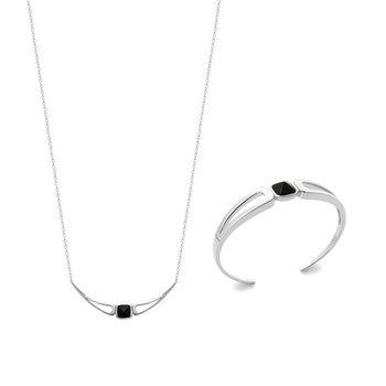 Vrouwenketting - Zilver 925 - Agaat - Lengte: 45 cm