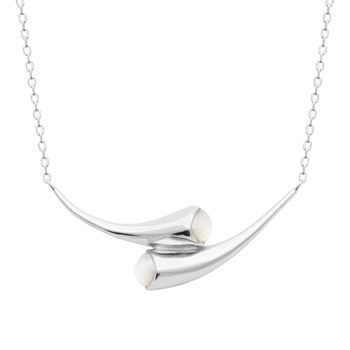 Damesketting - Zilver 925 - Parelmoer - Lengte: 45 cm