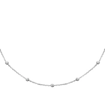 Damesketting - Zilver 925 - Zirkoniumoxide - Lengte: 45 cm