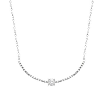 Damesketting - Zilver 925 - Zirkoniumoxide - Lengte: 45 cm