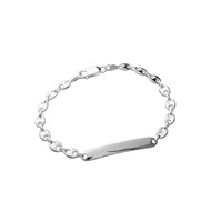 Gourmette Mixte - Argent 925 - Chaîne grain de café - Largeur : 6 mm - Longueur : 21 cm